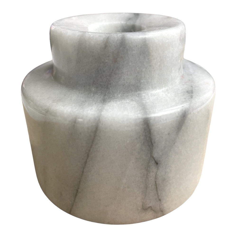 White Marble Vintage Candle Holder Heavy Stone Decor. Goodwood, Art Classic Chic - Picture 2 of 8